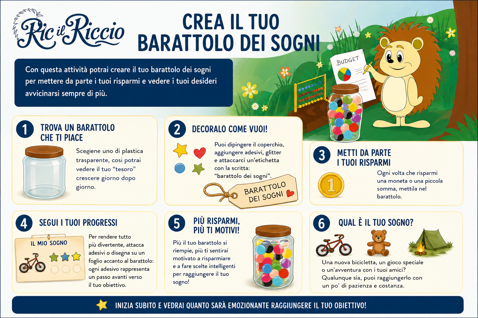 Attività educativa del barattolo dei sogni